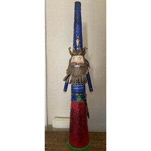 Whimsical Painted Metal Nutcracker Conical Figure 25 in High Christmas Unique